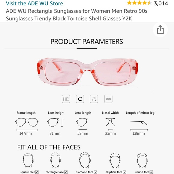 Are Wu pink translucent sunglasses. Never worn. Great condition. - Picture 3 of 11